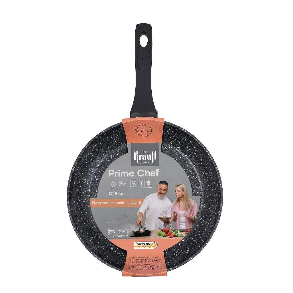 Набір сковорідок 24см, 26см, 28см Prime Chef Krauff + Дошка обробна - фото 2