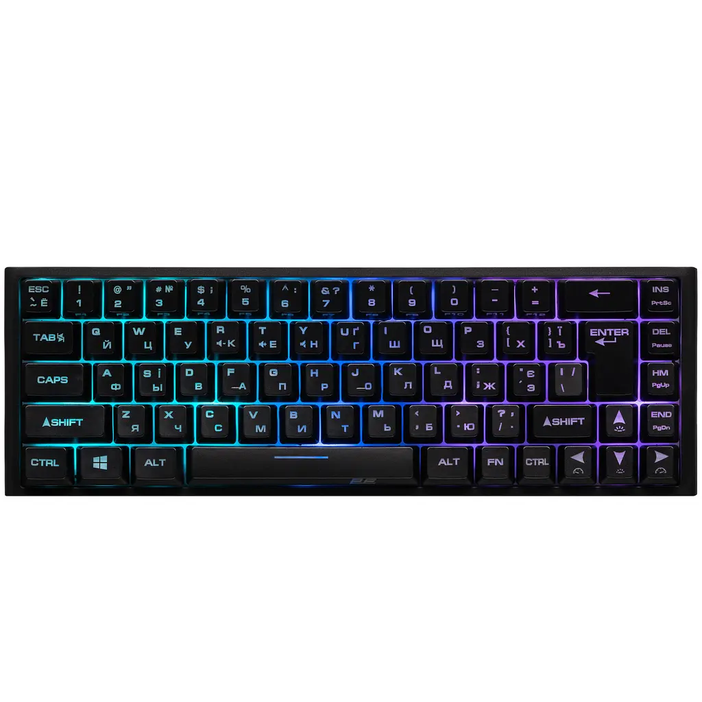 Клавіатура мембранна KG350 68key, USB-A, EN/UA/RU, RGB, чорний 2E Gaming teh0013826 - фото 2