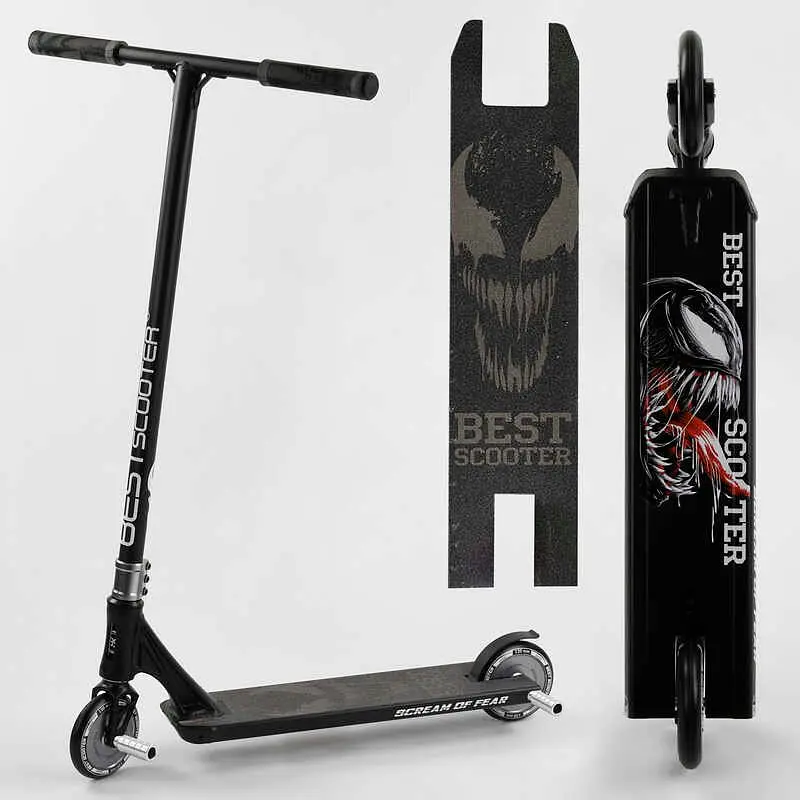 Самокат трюковий Best Scooter 69х12.5х93 см Чорно-білий 000231443 - фото 6
