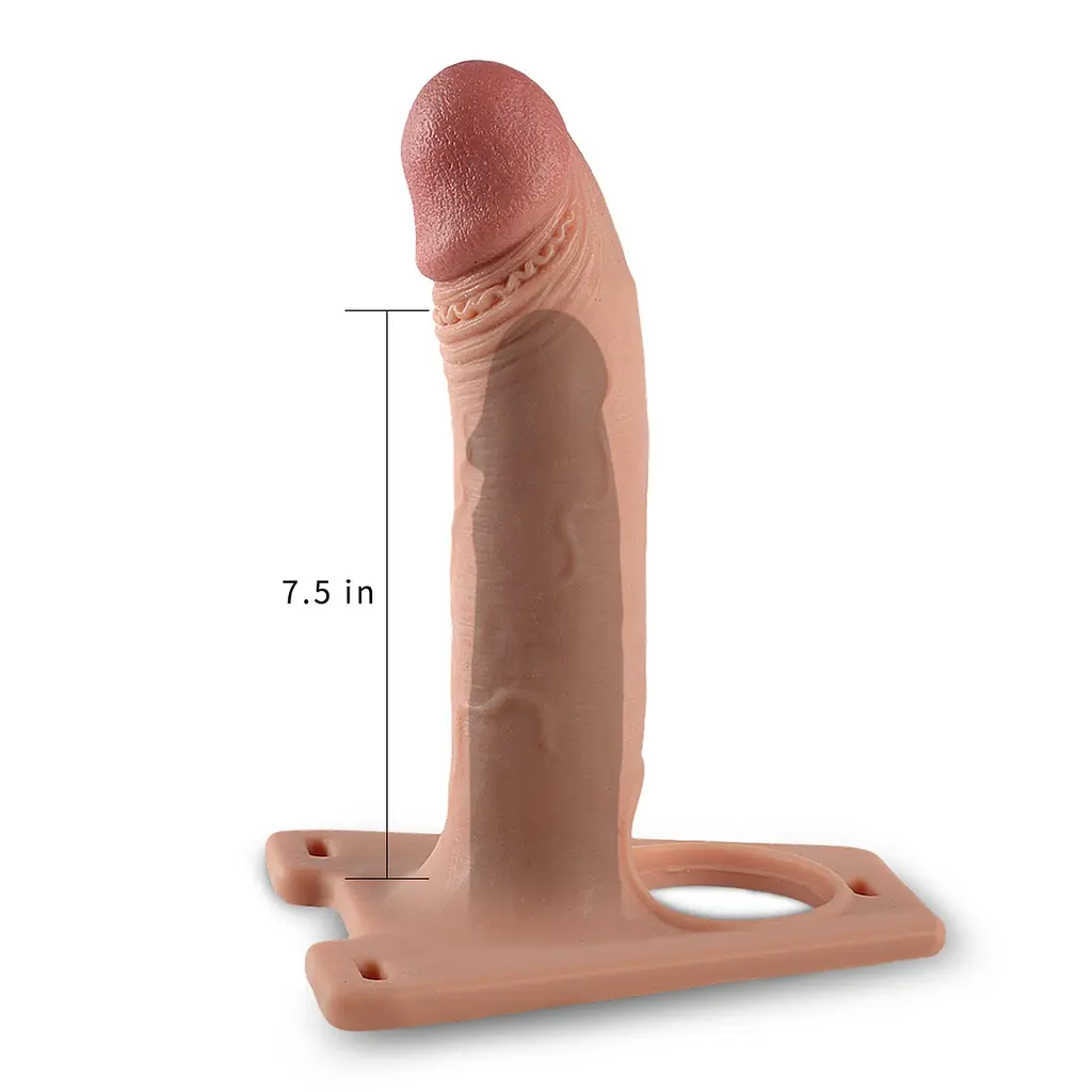 Страпон порожнистий LoveToy Unisex Hollow Strap-On Rodeo G 20.3 см тілесний - фото 6