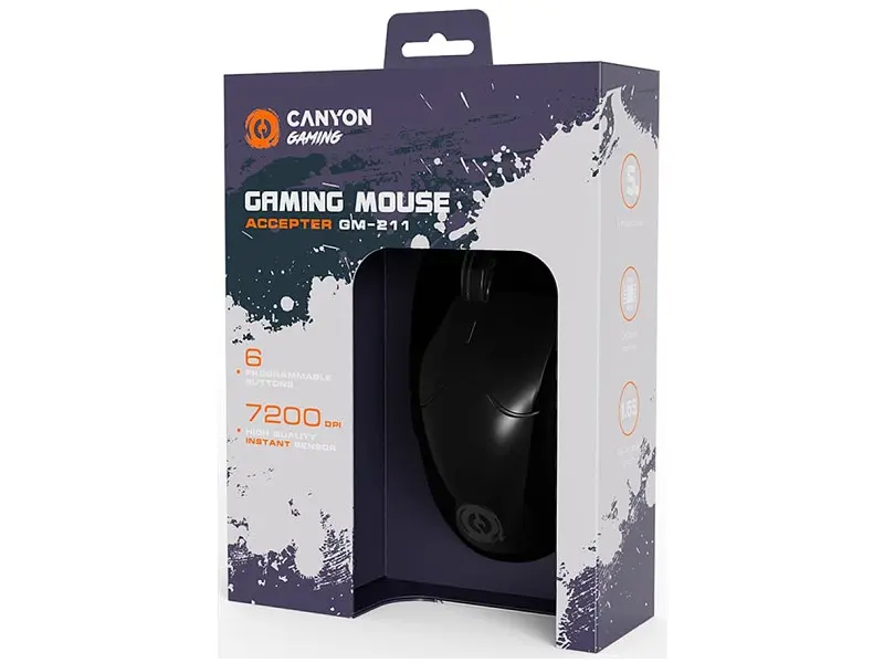 Миша Canyon Accepter GM-211 USB Black (CND-SGM211) - фото 6