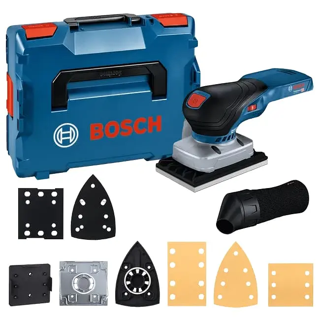 Акумуляторна вібраційна шліфмашина Bosch GSS 18V-13 Professional з приладдям, без акб і з/п, в L-BOXX 136