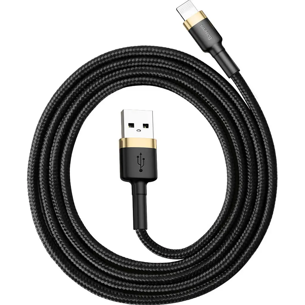 Кабель Baseus Cafule USB-A to Lightning 1m Black/Gold (CALKLF-BV1) [113815] - фото 2