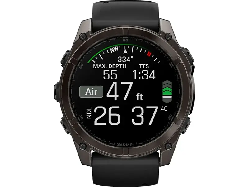 Спортивний годинник Garmin Fenix 8 51mm AMOLED Sapphire Carbon Gray DLC Titanium w. Black/Pebble Gray S. Band (010-02905-20/21) - фото 5