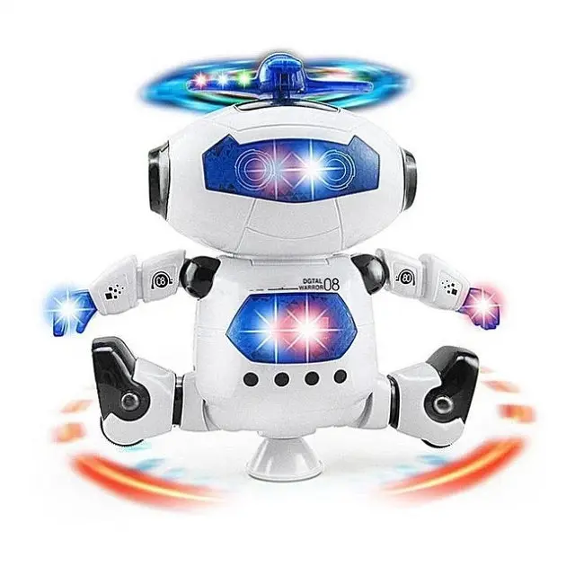 Танцюючий робот, що світиться, інтерактивна іграшка Dancing Robot STURN SPIN білий - фото 4