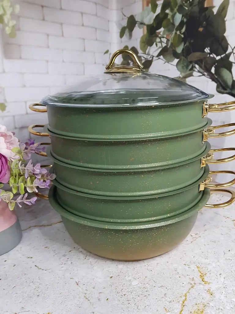 Мантоварка-пароварка з антипригарним покриттям O.M.S. Collection 6091 C-30 см 6,4 л Green