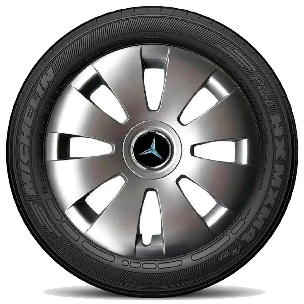 Ковпак колеса з емблемою Mercedes SKS423 R16 сірий з логотипом на вибір 4 шт