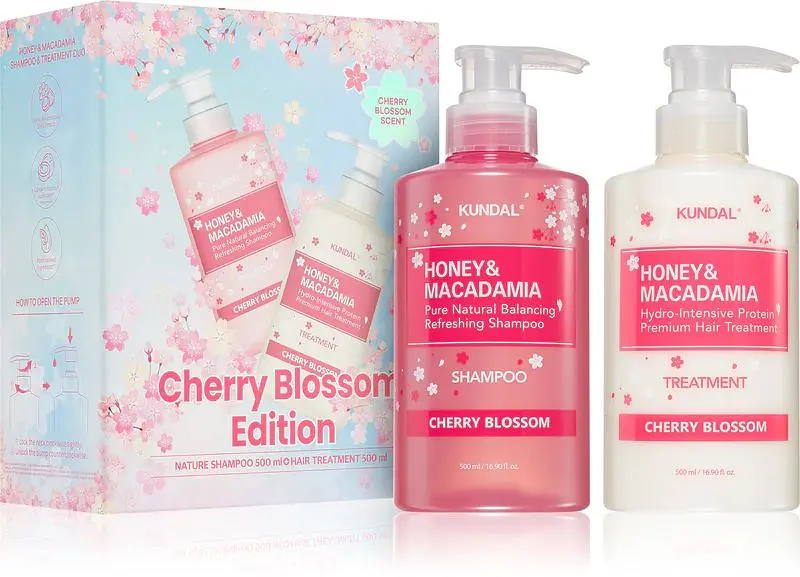 Набір для сухого або пошкодженого волосся Kundal Gift Edition Cherry Blossom Set 500ml+500ml