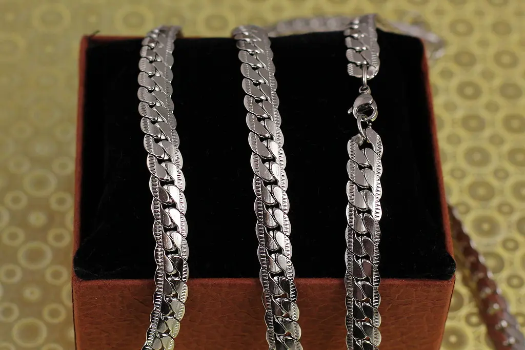 Ланцюг Xuping Jewelry плотний панцирний з огранкою 60 см 8 мм сріблястий - фото 2
