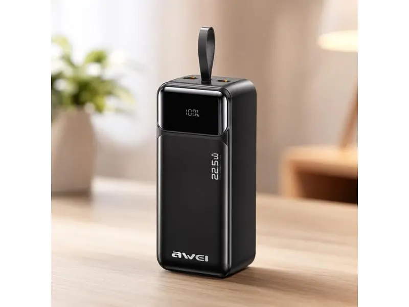 Зовнішній акумулятор (Power Bank) Awei PA-105 40000mAh Black - фото 7