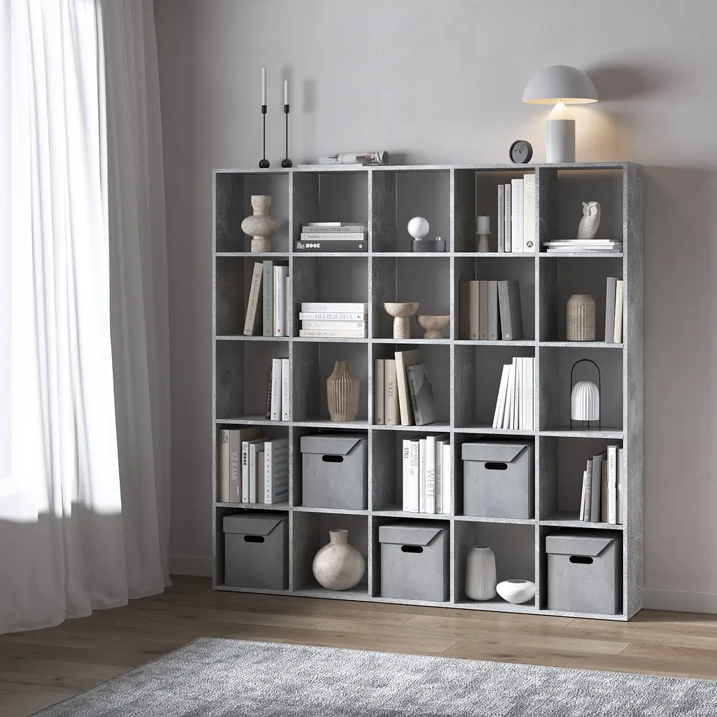 Книжкова полиця стелаж Vays M-4 з 25 комірками ЛДСП 178x29x178 см для дому офісу дитячої або вітальні - фото 4