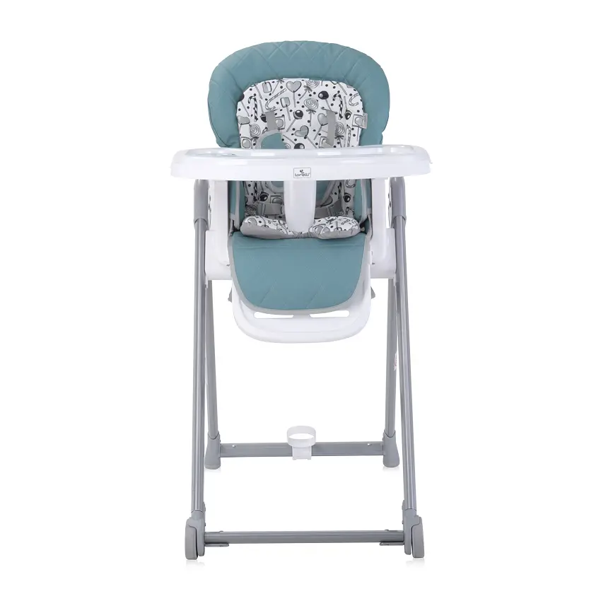 Складной детский стульчик для кормления с рождения Party Arctic Blue Leather Lorelli Голубой - фото 2