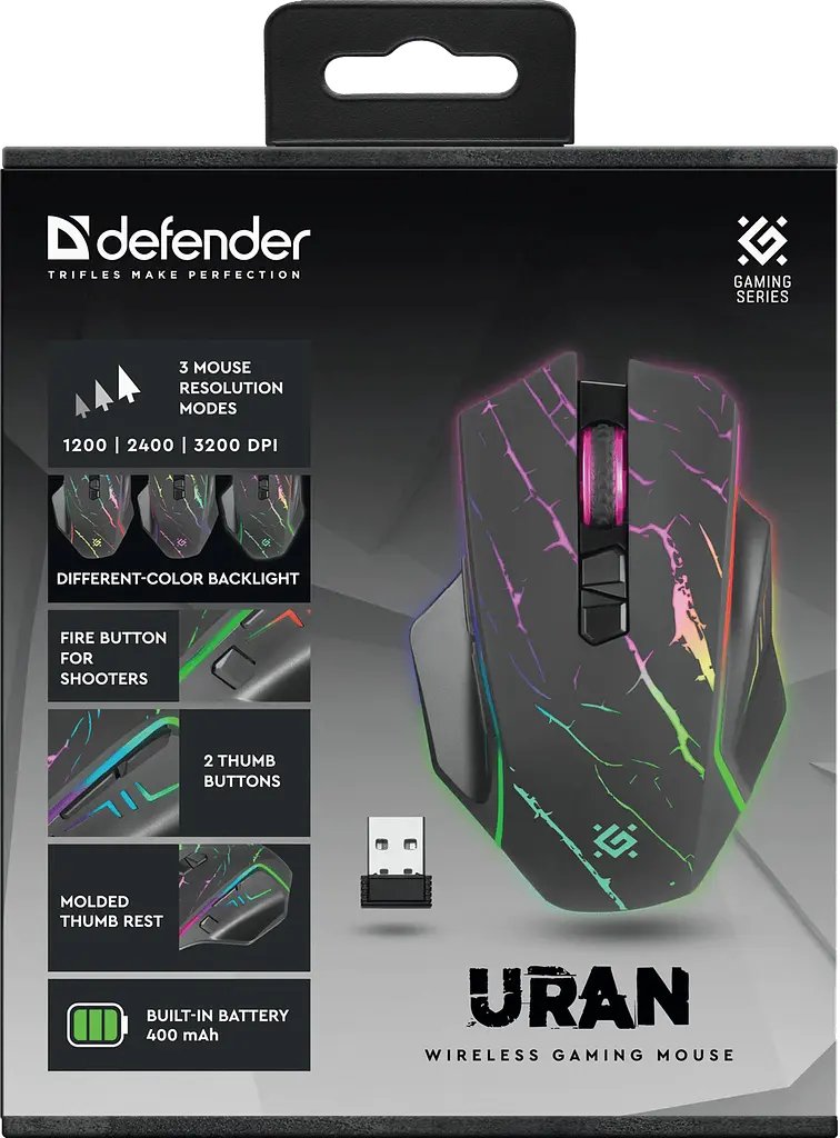 Компьютерная мышь Defender Uran GM-503 LED Black 52503 teh0023045 - фото 3