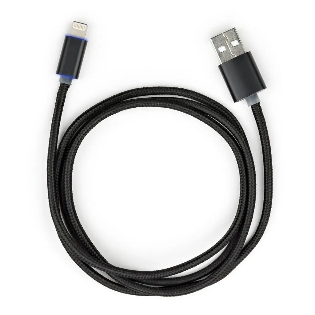 Дата кабель USB 2.0 AM to Lightning 1m LED black Vinga (VCPDCLLED1BK) - фото 3