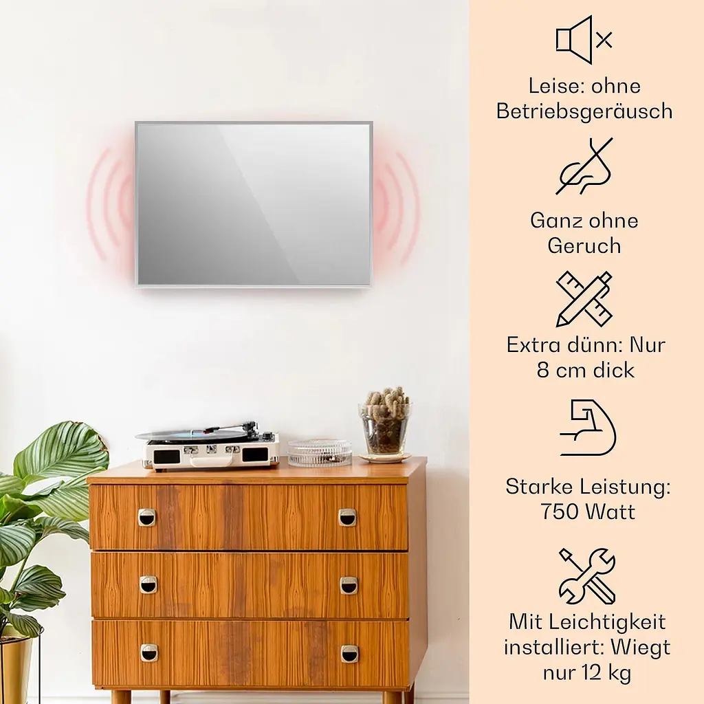 Інфрачервоний обігрівач дзеркало Klarstein La Palma (10039833) - фото 7