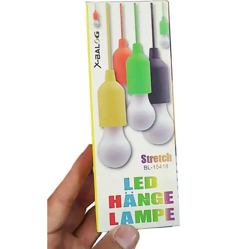 Лампа X-balog BL-15418 на батарейках світильник похідний світлодіодний на шнурку блакитна - фото 3