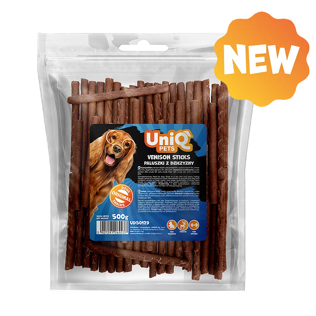 Ласощі для собак UniQ PETS Стіки з оленини, 500 г - фото 4