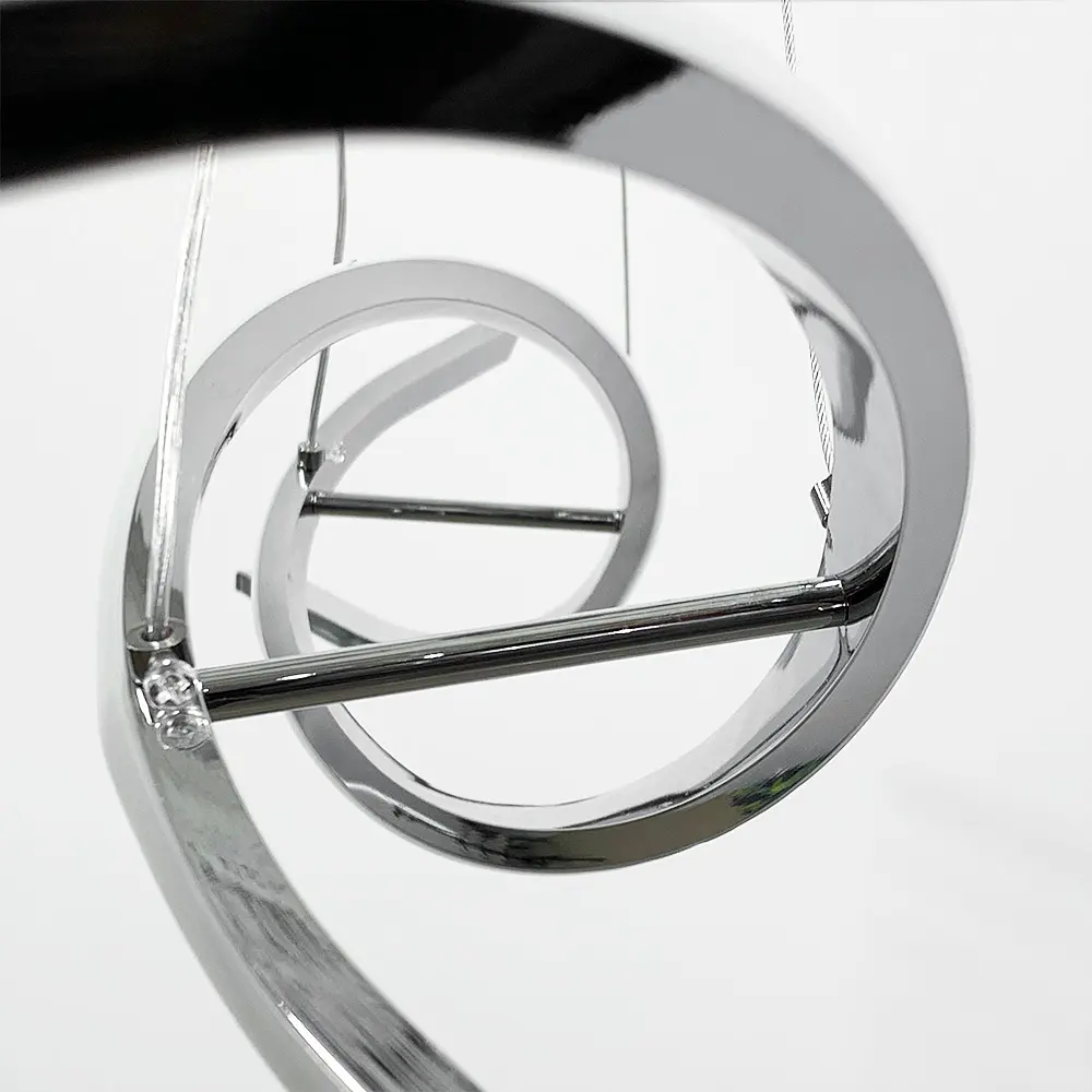 Удлиненная люстра Gemo Led в серебряном каркасе 100 см Line.F H 18L-1000 CH - фото 5