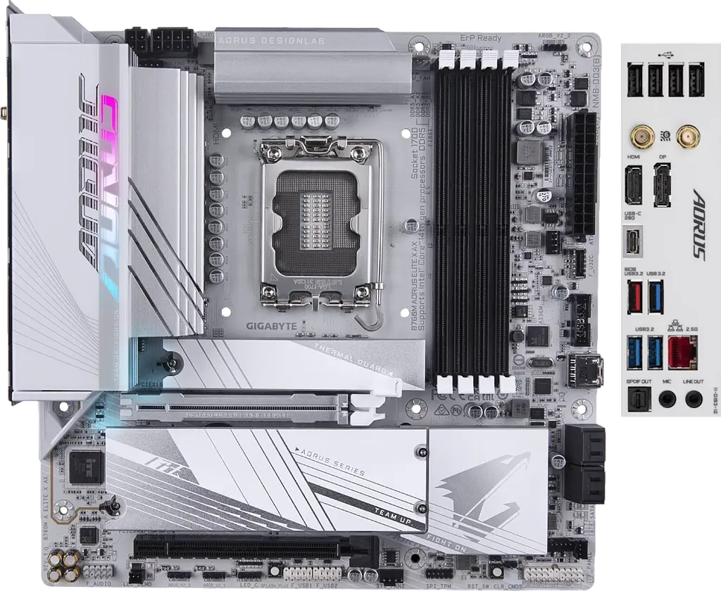 Материнська плата Gigabyte B760M Aorus Elite X AX LGA 1700 (B760M AORUS ELITE X AX) Б/В - фото 2