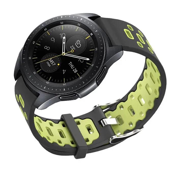 Спортивний ремінець Primo Perfor Classic для годинника Samsung Galaxy Watch 42 мм (SM-R810) Black Green - фото 2