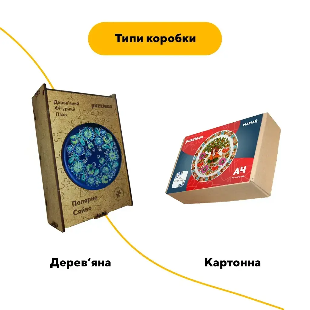 Дерев'яний фігурний пазл Петриківський Розпис Полярне Сяйво Катерини Каракуці, А1, Картонна коробка 500+ елементів - фото 4