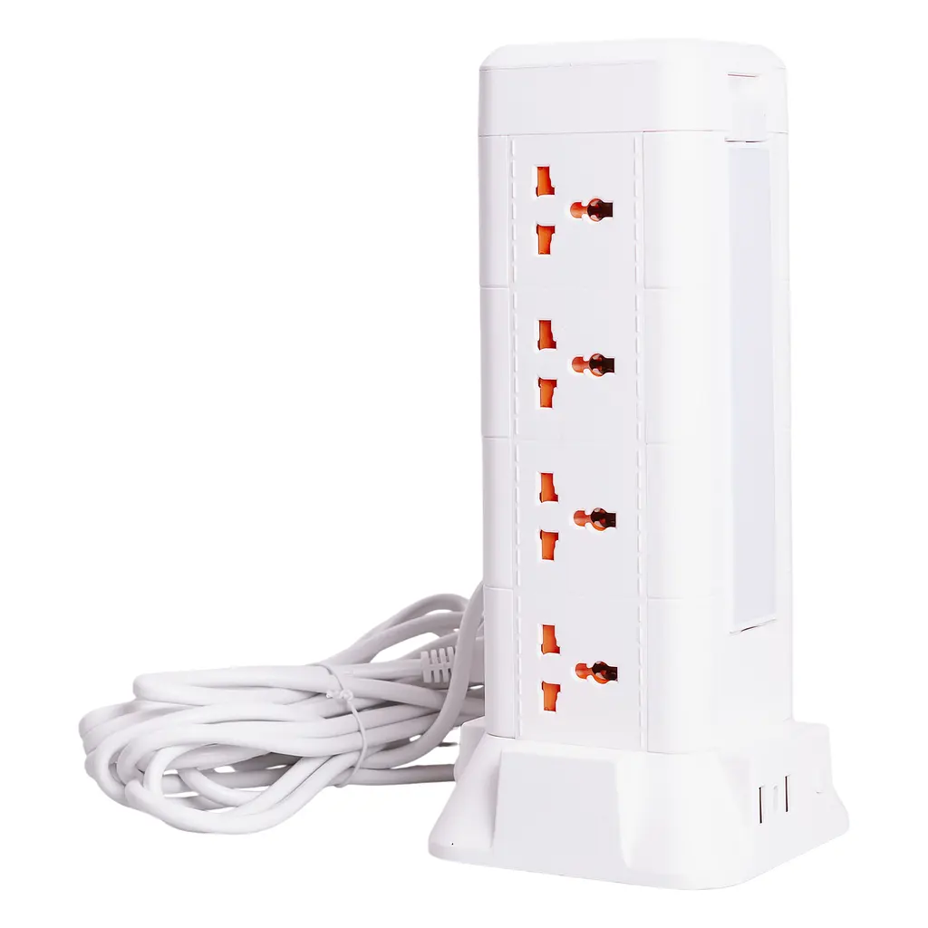 Мережевий фільтр-подовжувач TOWER 12 розеток LED-лампа 3USB + 1PD 4,8 метри Yiwu HP-5-11MF - фото 3