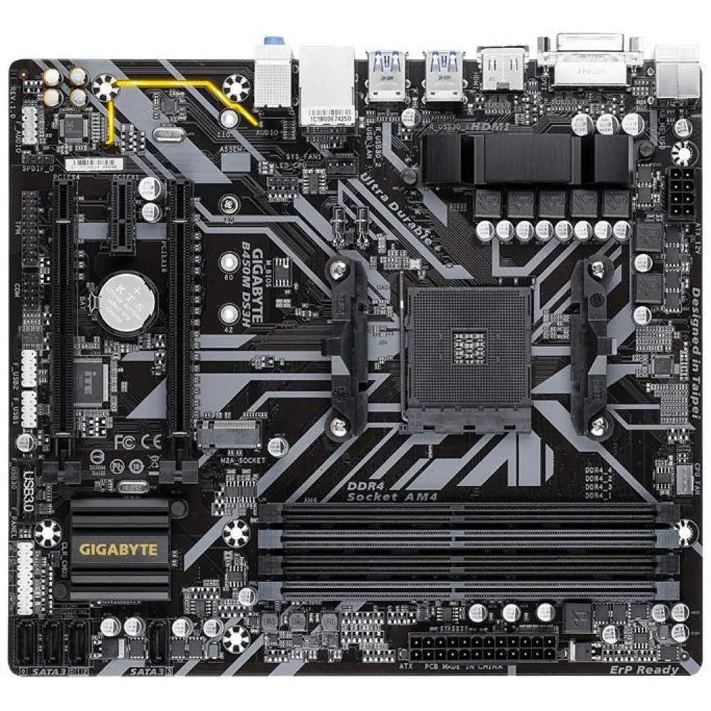 Материнська плата Gigabyte B450M DS3H (B450M DS3H) (Socket AM4, AMD B450, Micro-ATX) Б/в - фото 5
