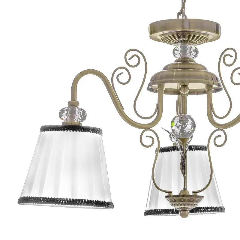 Люстра подвесная Brille с абажуром классическая E14 40W BZ (BKL-484S/3) - фото 2