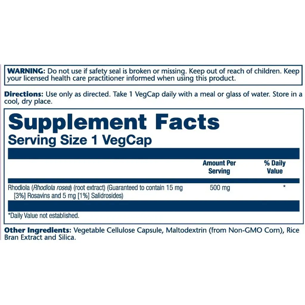 Екстракт родіоли Solaray Super Rhodiola Root Extract 500 мг 60 вегетаріанських капсул (2023-10-2405) - фото 2