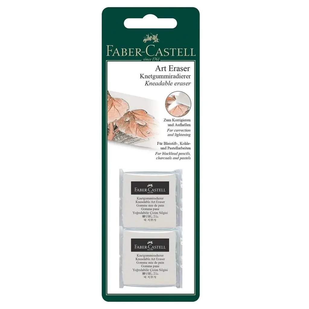 Гумка Faber-Castell «Клячка», біла, 2 шт. у блістері (31706)