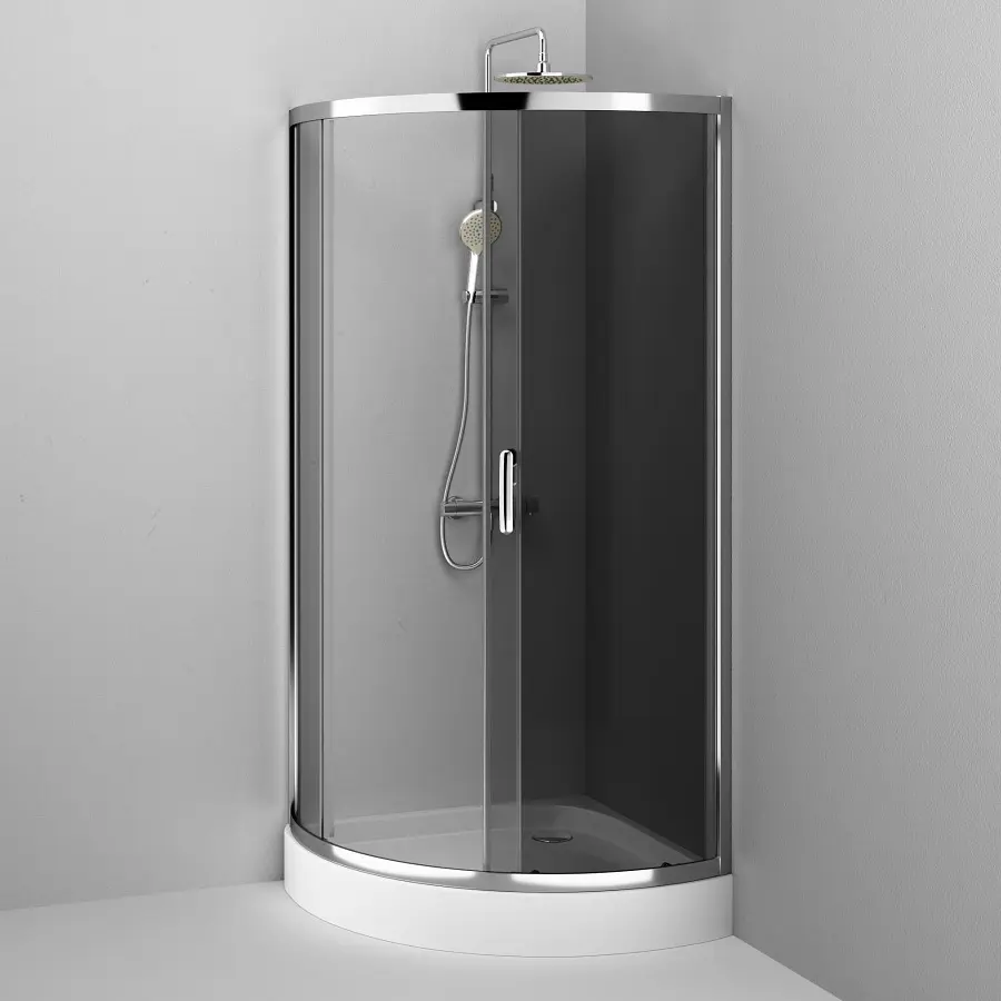 Душова кабіна Am.Pm Like 90x90 см без піддону хром W83UG-315-090CG, Хром, Універсальна, прозорий, хром - фото 6