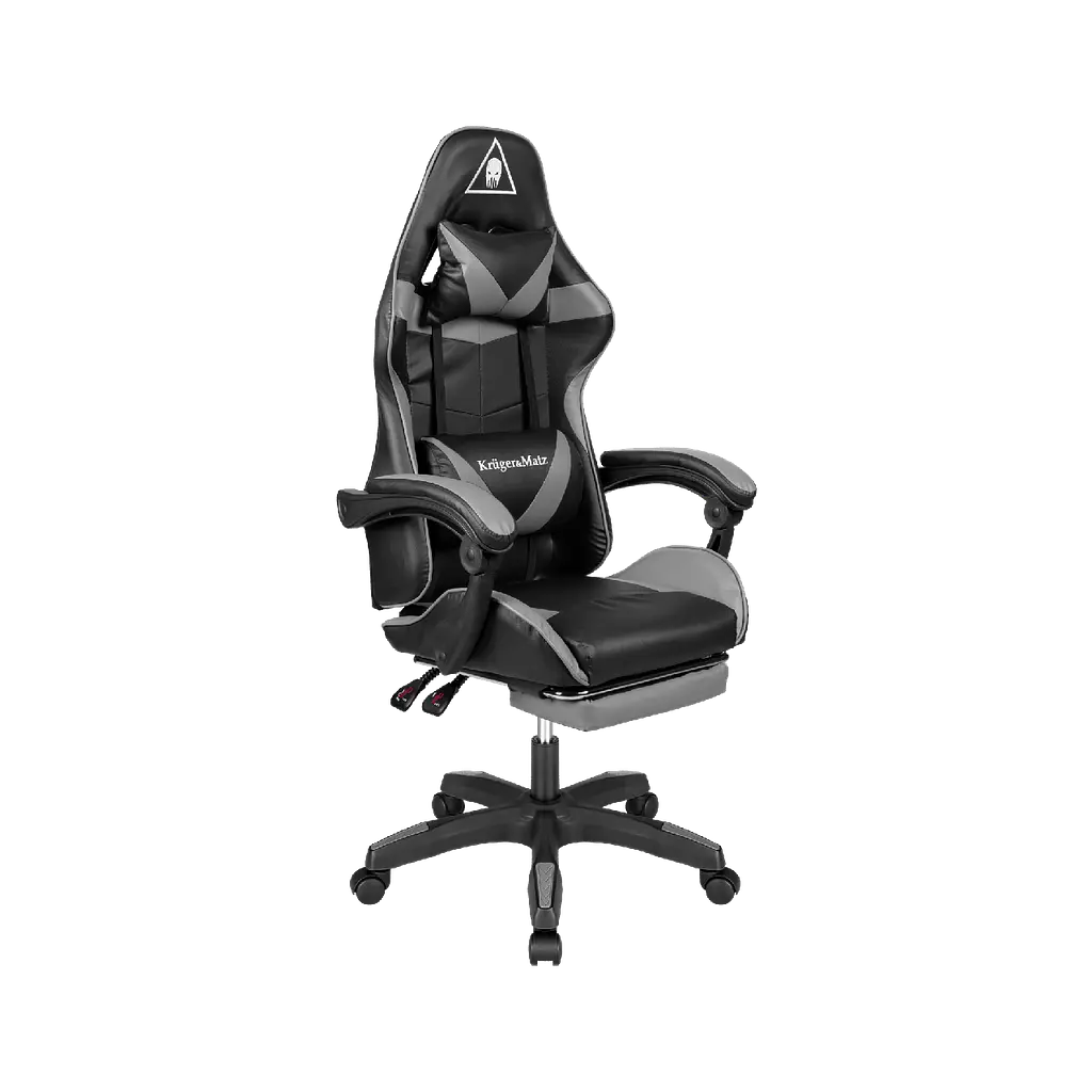 Кресло геймерское Kruger & Matz GX-150 с подставкой для ног Black/Grey - фото 8