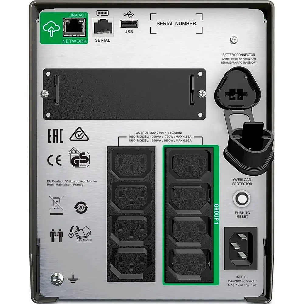 Джерело безперебійного живлення APC 1000 ВА / 700 Вт / 11 А*ч (SMT1000IC) - фото 2