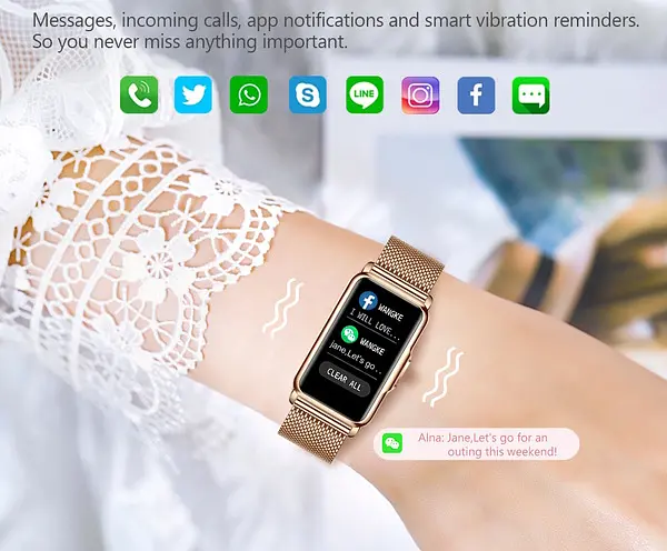 Часы Smart Mioband Nano+ Gold, 2 ремешка - фото 16