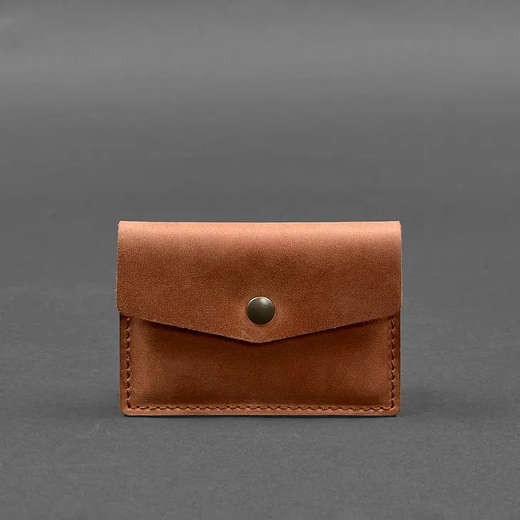 Кожаный кард-кейс 9.0 светло-коричневый Crazy Horse - фото 6