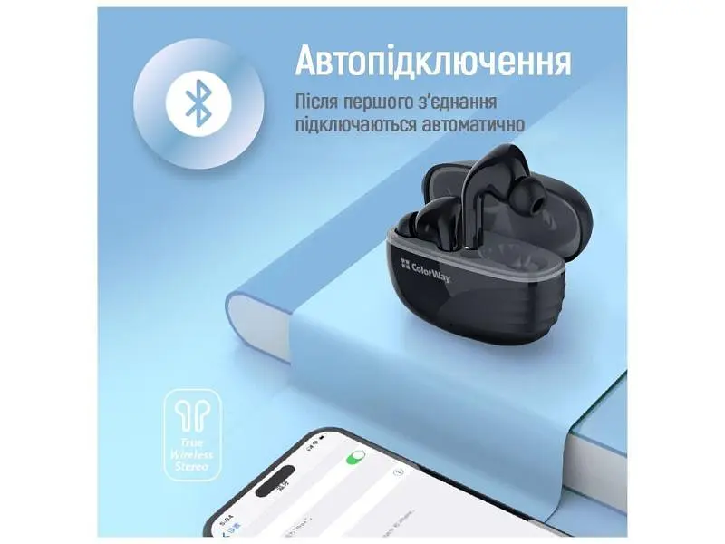 Навушники TWS ColorWay Slim TWS-5 Black (CW-TWS5BK) - фото 5