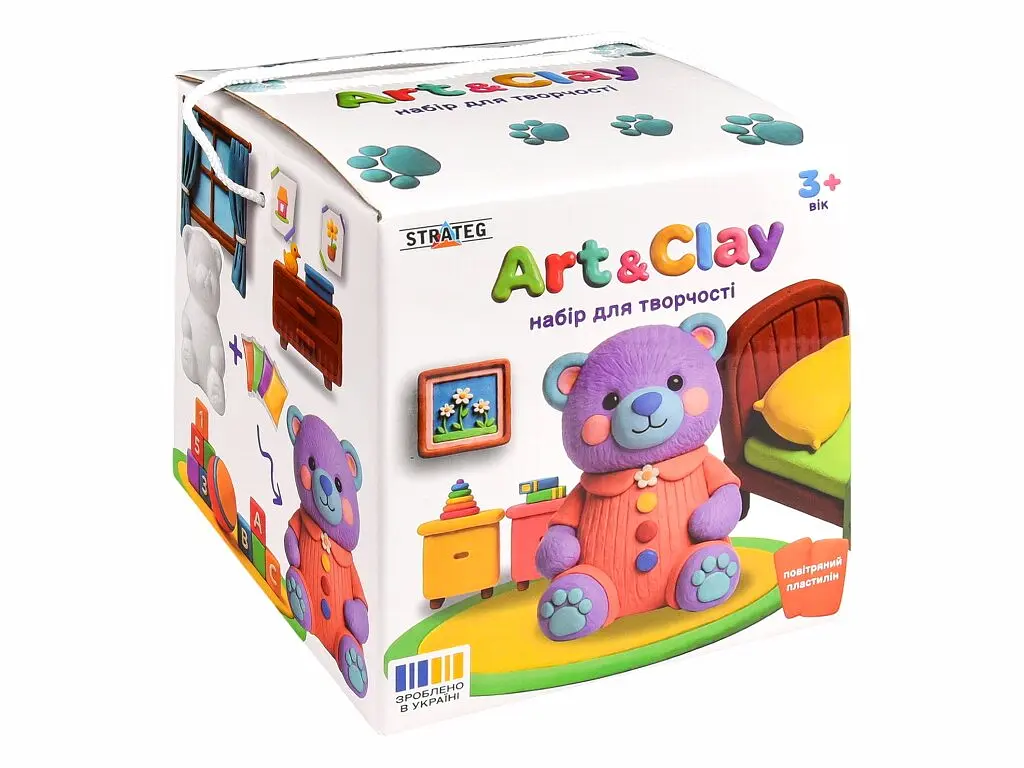 Набір для творчості Strateg Art Clay Ведмедик 30837 Різнокольоровий shop (4823136501724) - фото 2