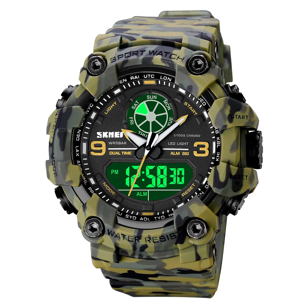 Наручний годинник чоловічий Skmei 1818 Green Camo, 1818CMGN (12271) - фото 2