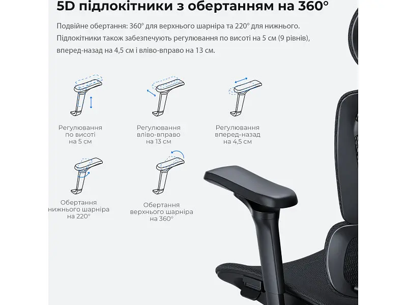 Крісло для геймерів Anda Seat X-Air Pro XL Mesh Black (AD-WY-01-BBB-B01) - фото 11