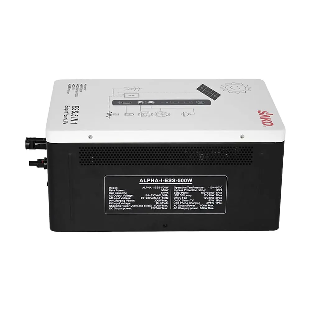 Система резервного живлення (інвертор та батарея) Sako Alpha-ESS-500W/1KWh настінна. Потужність 500 Вт, енергоємність 1004.8 Вт*год, LifePO4 (42-00314) - фото 6