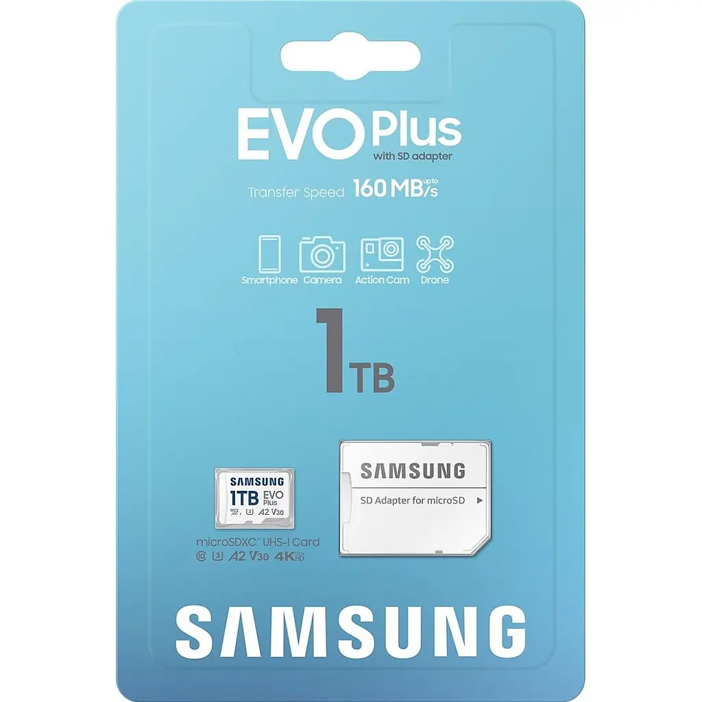 Карта пам'яті Samsung microSDXC 1TB Class 10 UHS-I U3 V30 A2 EVO Plus + SD Adapter [MB-MC1T0SA/EU] [112840] - фото 8