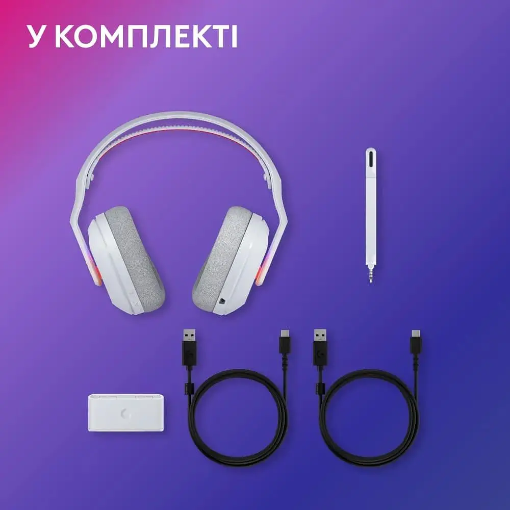 Ігрова гарнітура Logitech G ASTRO A20 X Lightspeed Wireless White (939-002253) - фото 5