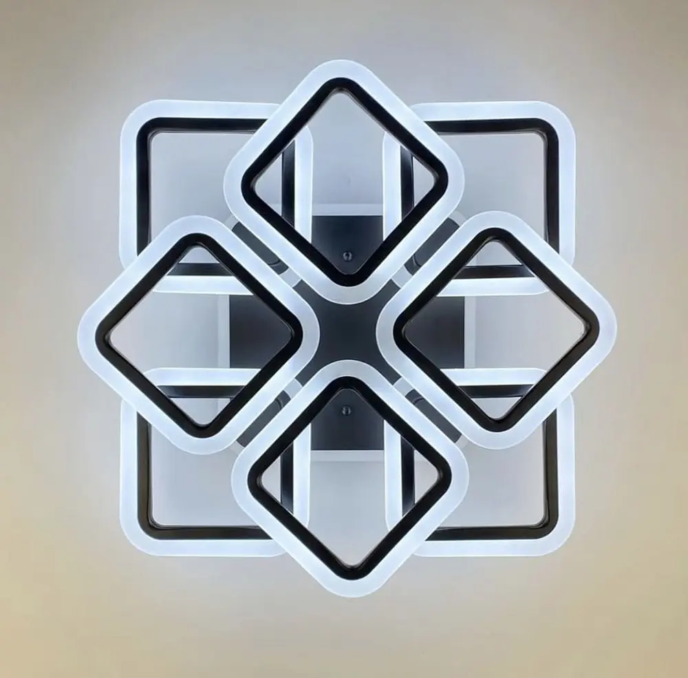 LED люстра на 4+4 рожка квадратной формы Line.F A 2400/4+4S RGB BK - фото 6