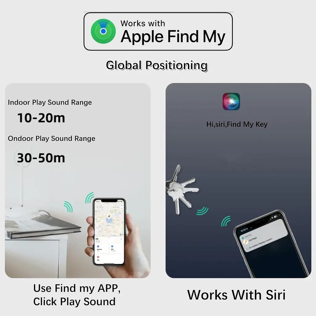 Локатор Nutale Air Pro Key Finder Tag Black - Тільки IOS - 1 шт. Bluetooth Item Finder Tracker Item Locator - Робота з iPhone - фото 5