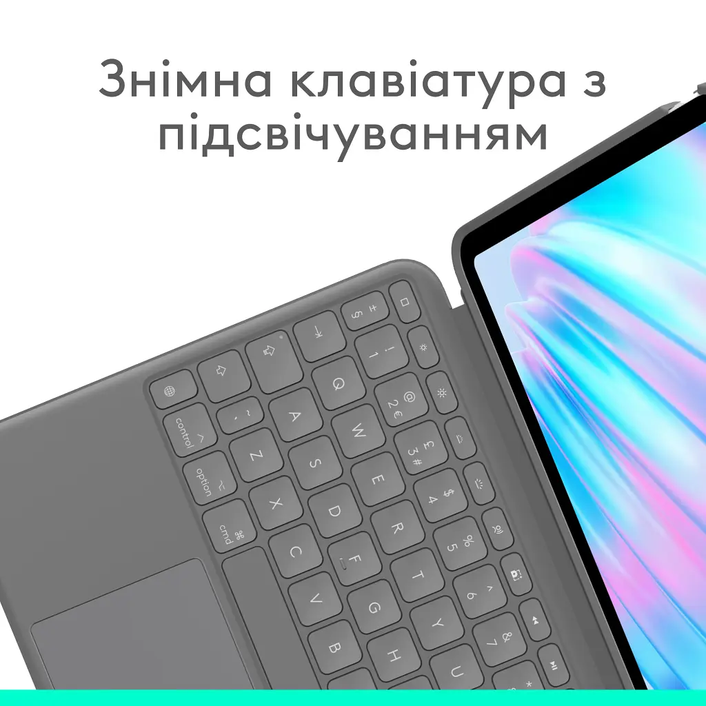 Чохол до планшета Logitech Combo Touch for iPad Air 13-inch (M2) OXFORD GREY - US (920-012618) - фото 6