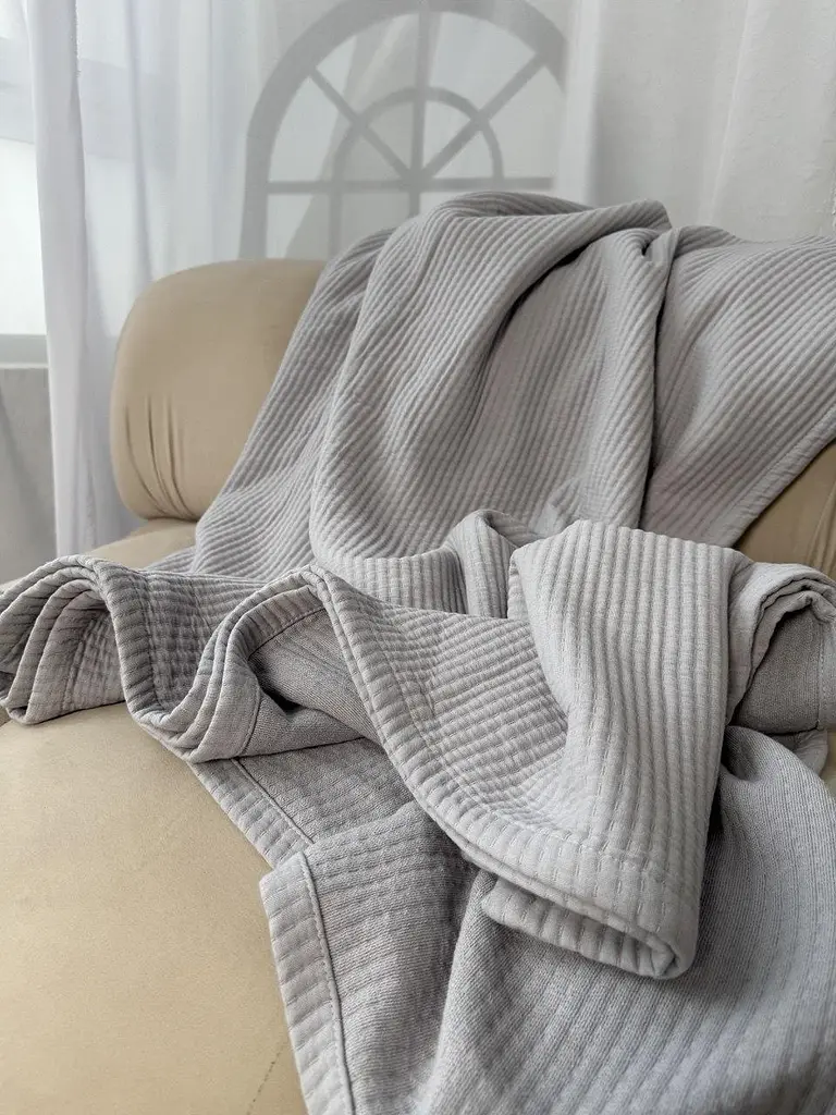 Покривало Zeintex Oslo бавовняне стьобане сіре 230х300 см - фото 2