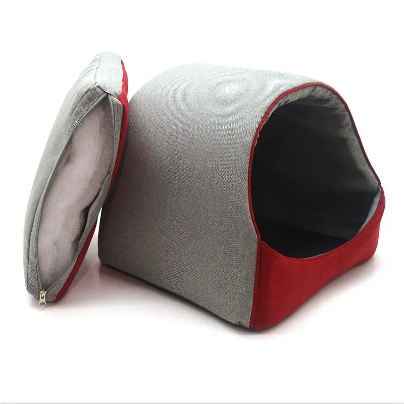 Будка для котів та собак Zoo-hunt Герос №1 36х32х32 см сірий+червоний - фото 3