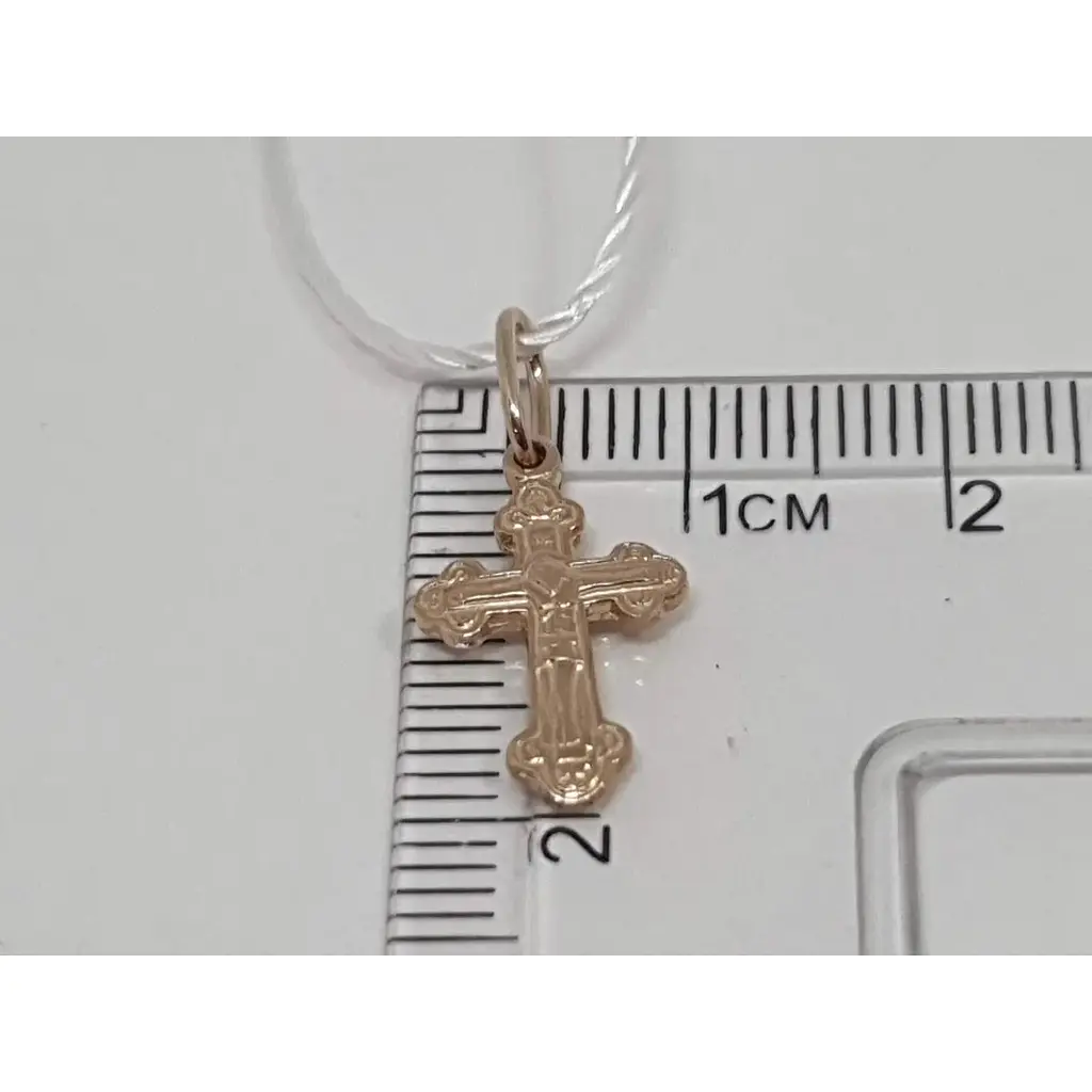 Золотой крестик Семейные драгоценности. Распятие Христа. 140211 - фото 5