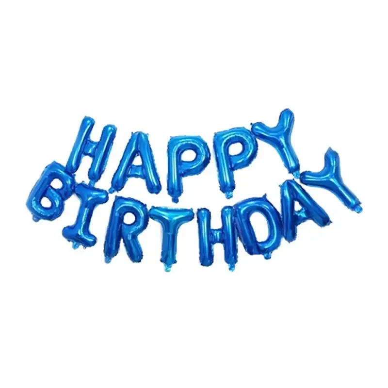 Куля Happy Birthday блакитна (40см висота букви)/ 0007-184