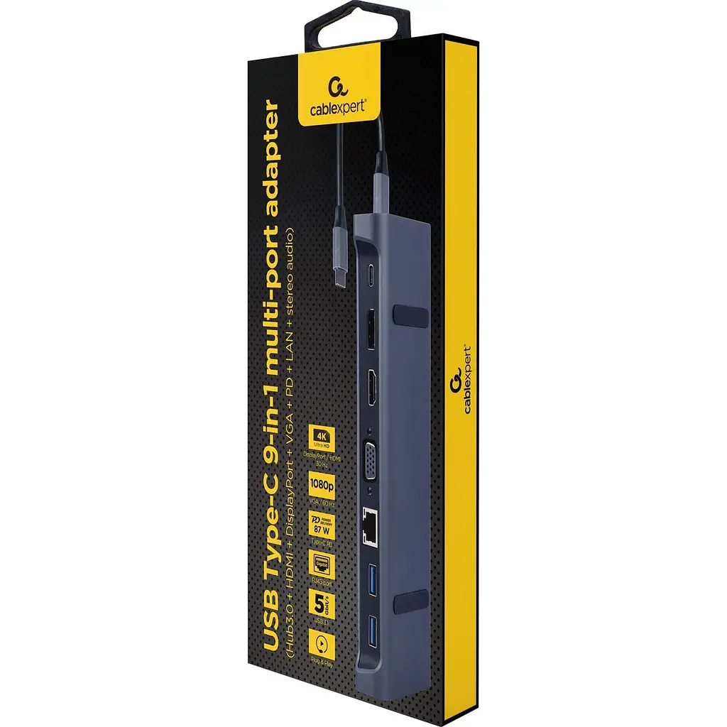 USB-Хаб Cablexpert A-CM-COMBO9-02, USB Type-C 9-в-1 (A-CM-COMBO9-02) - фото 6